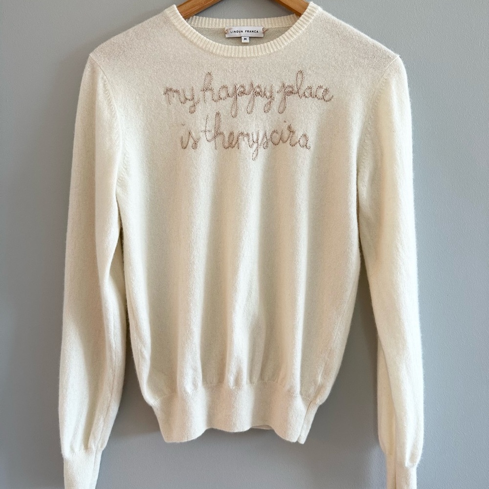 LINGUA FRANCA NYC Bespoke 100% Cashmere Sweater